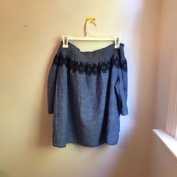 GAP Tops - Blue off the shoulder shirt GAP Tops - Blue off the shoulder shirt